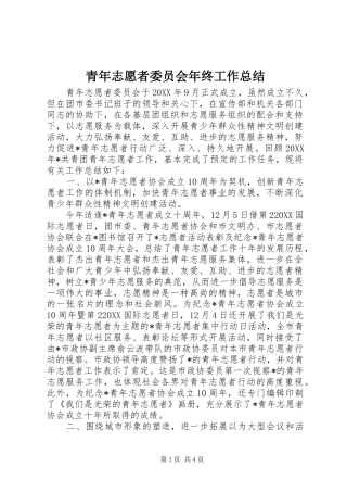 2024年青年志愿者委员会年终工作总结