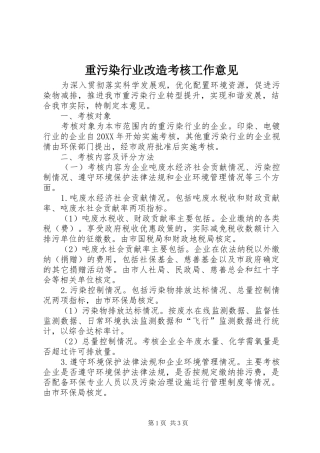 2024年重污染行业改造考核工作意见