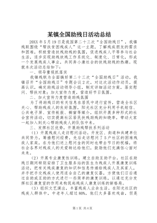 2024年镇全国助残日活动总结