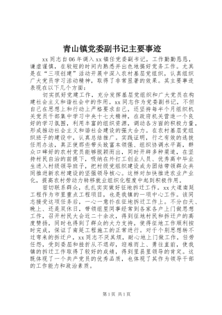 2024年青山镇党委副书记主要事迹