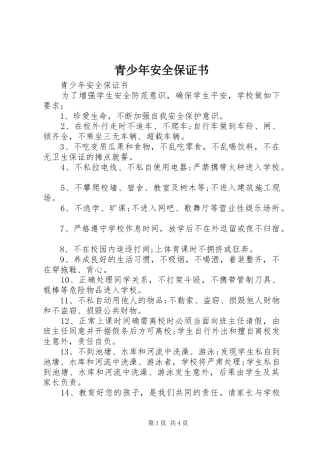 2024年青少年安全保证书