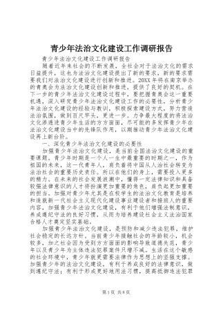 2024年青少年法治文化建设工作调研报告