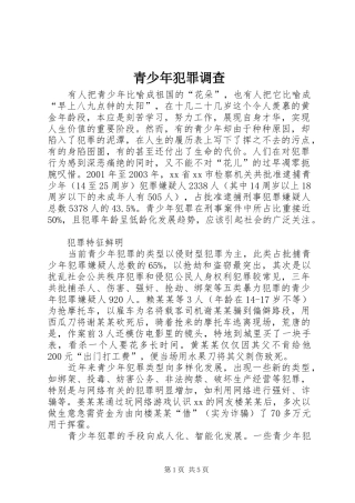 2024年青少年犯罪调查