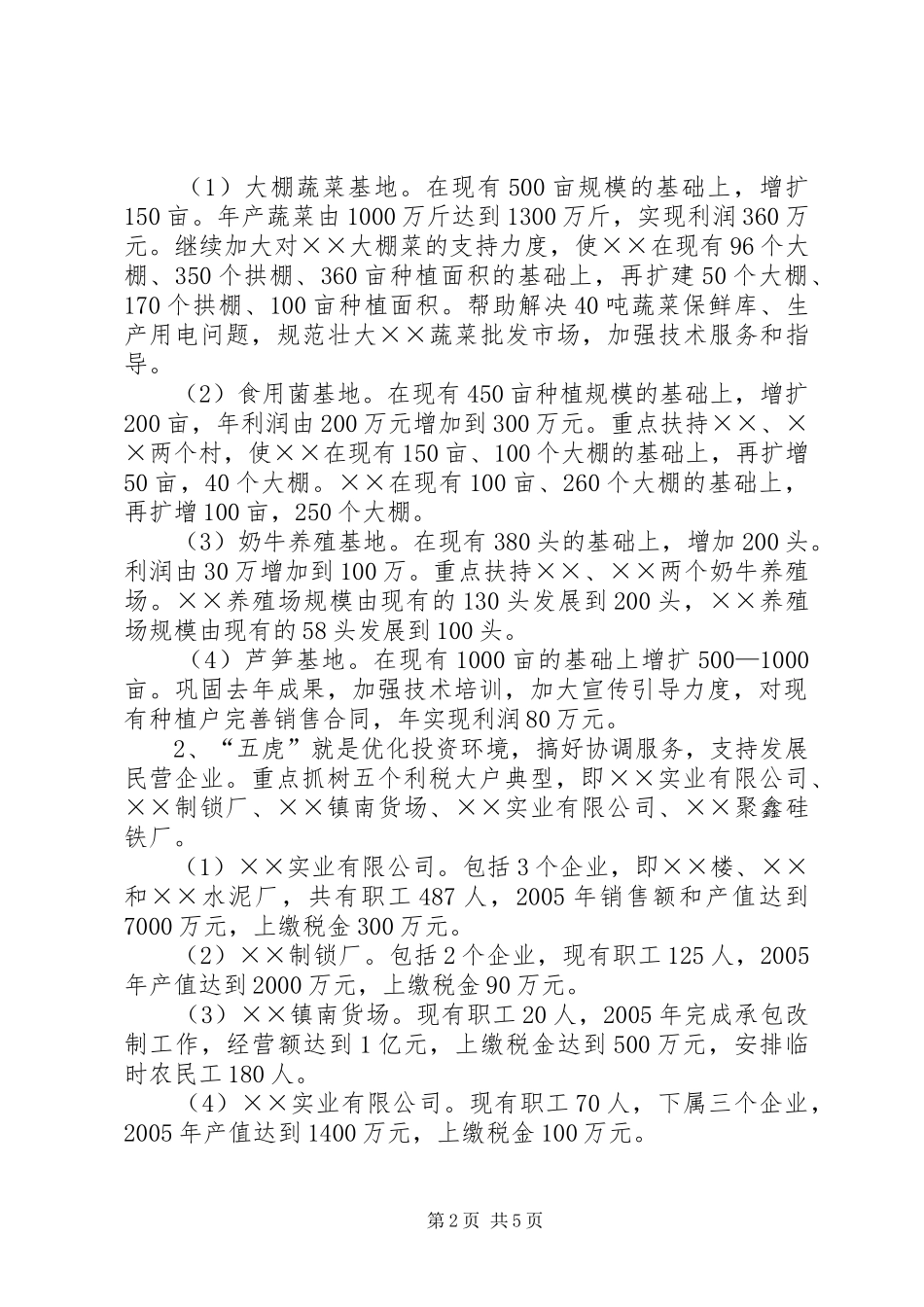 2024年镇人民政府二五年经济工作安排意见_第2页