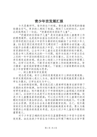 2024年青少年宫发展汇报