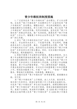 2024年青少年维权岗制度措施