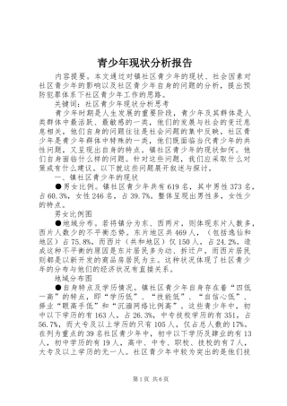 2024年青少年现状分析报告