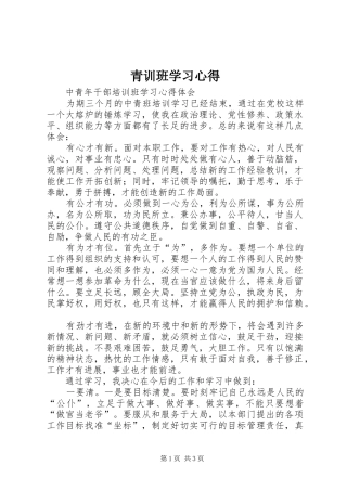 2024年青训班学习心得