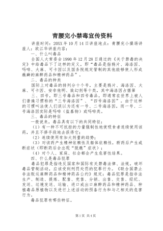 2024年青腰完小禁毒宣传资料