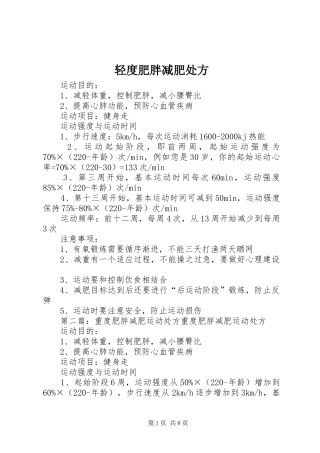 2024年轻度肥胖减肥处方