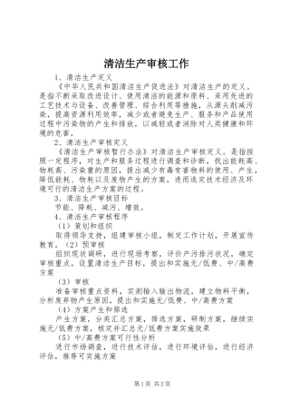 2024年清洁生产审核工作