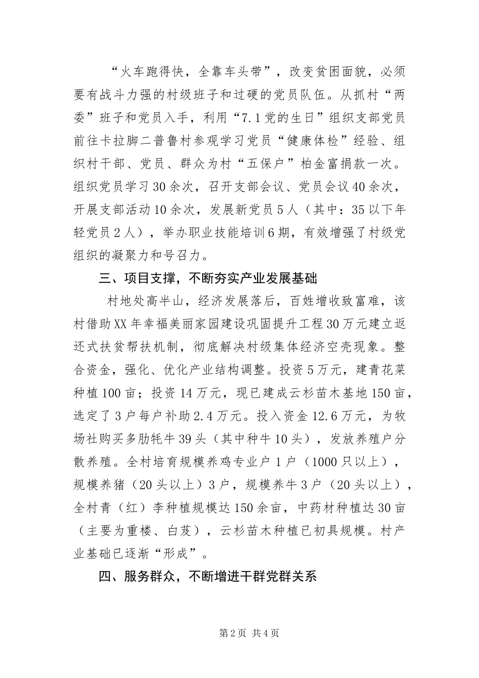 2024年驻村第一书记事迹材料_第2页