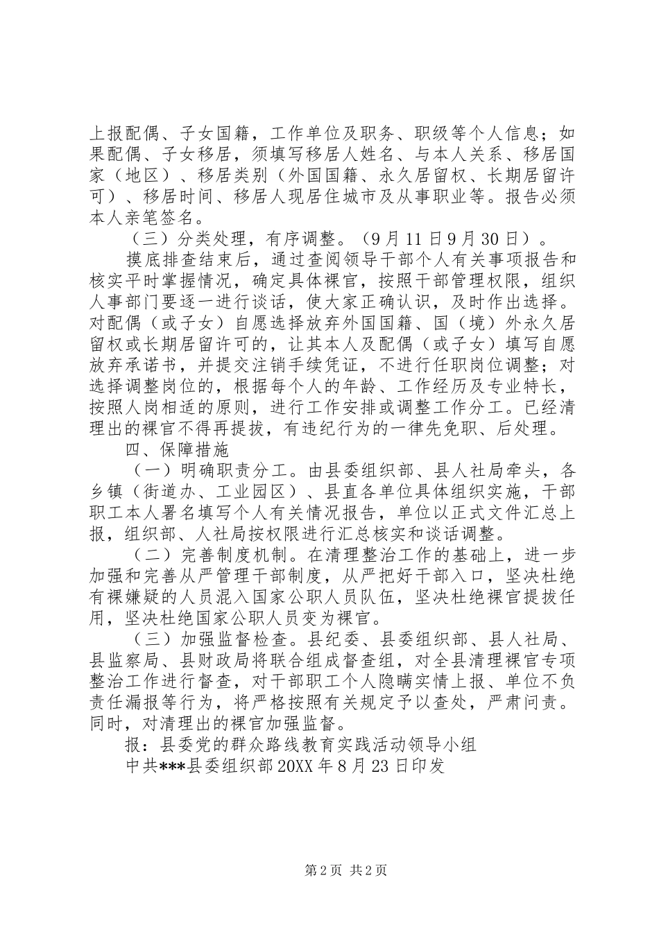 2024年清理调整裸官专项整治工作方案_第2页