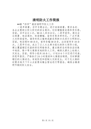2024年清明防火工作简报