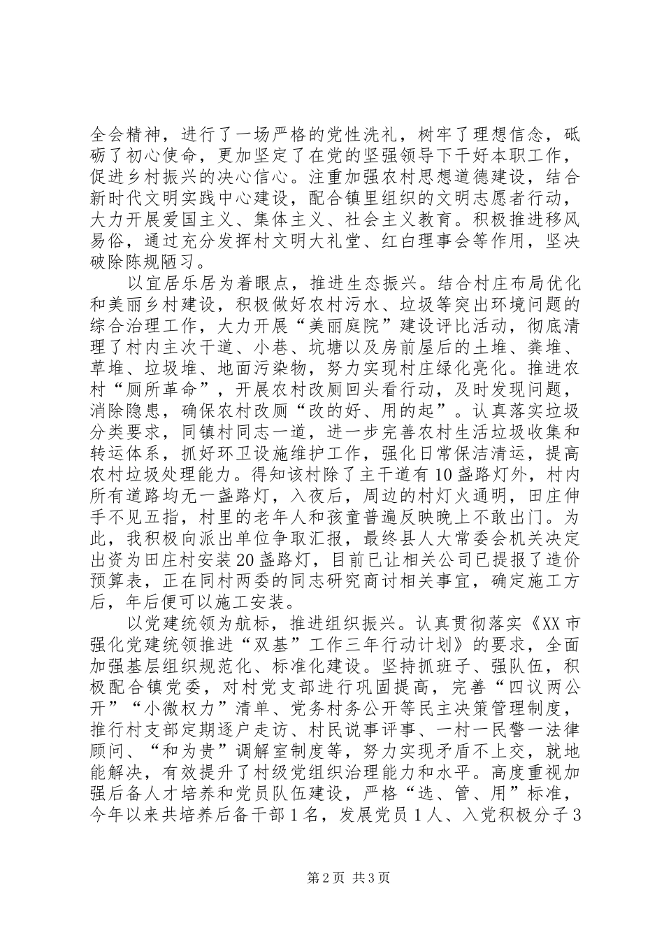 2024年驻村干部年度述职报告_第2页