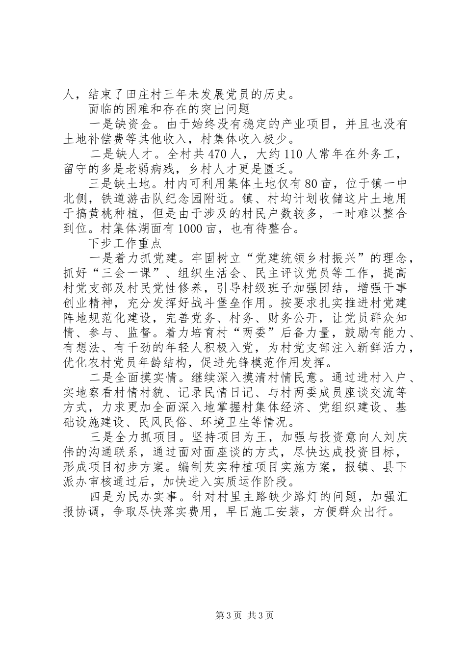 2024年驻村干部年度述职报告_第3页