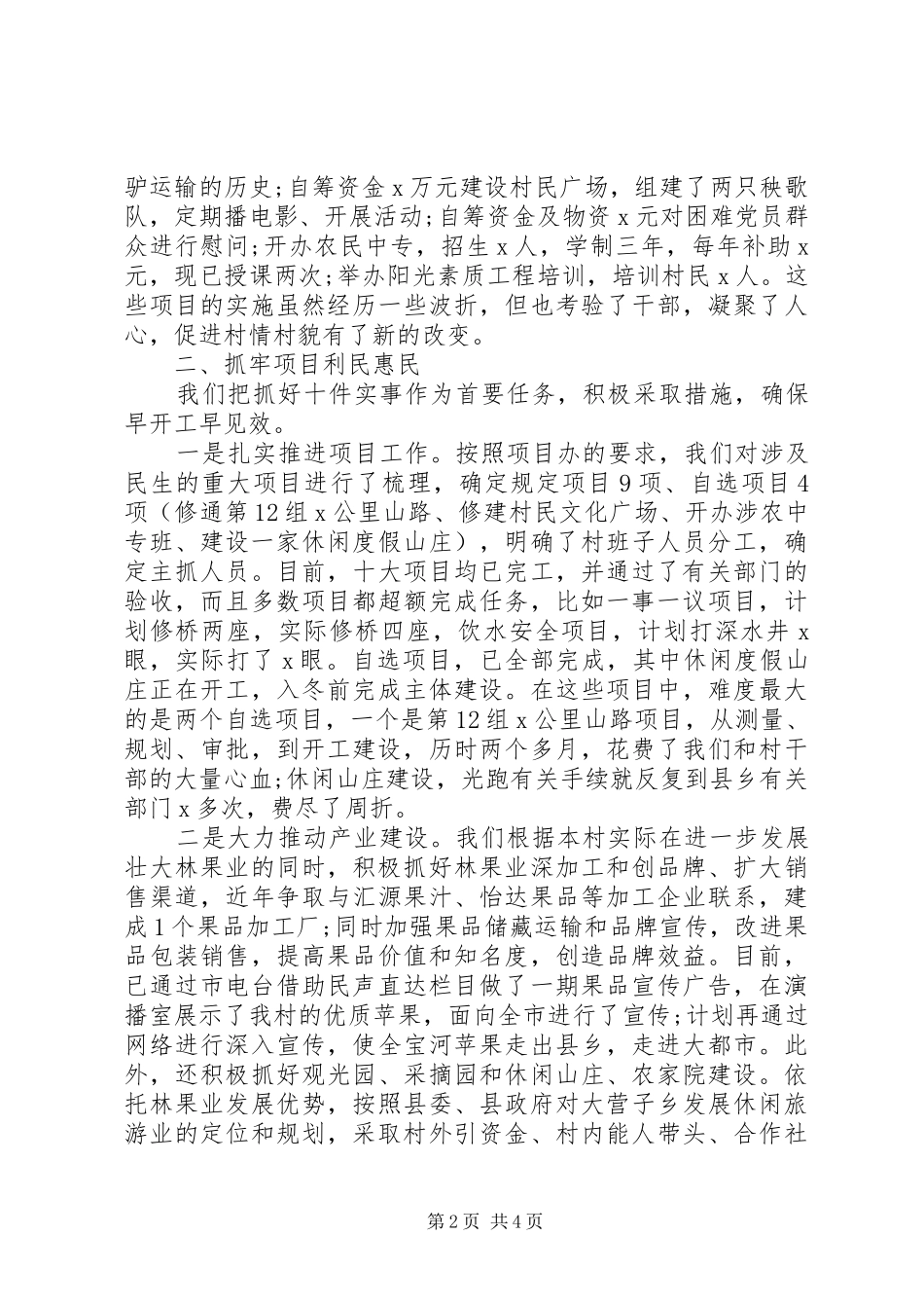 2024年驻村工作述职报告范文_第2页