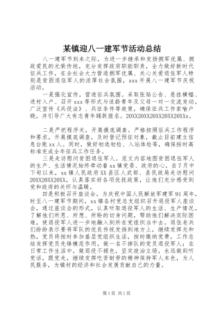 2024年镇迎八一建军节活动总结