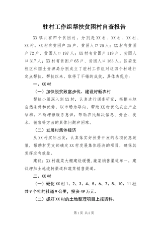 2024年驻村工作组帮扶贫困村自查报告