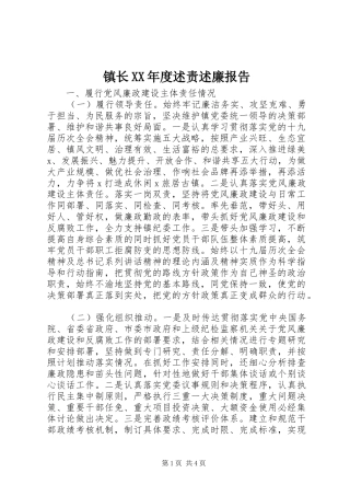 2024年镇长年度述责述廉报告