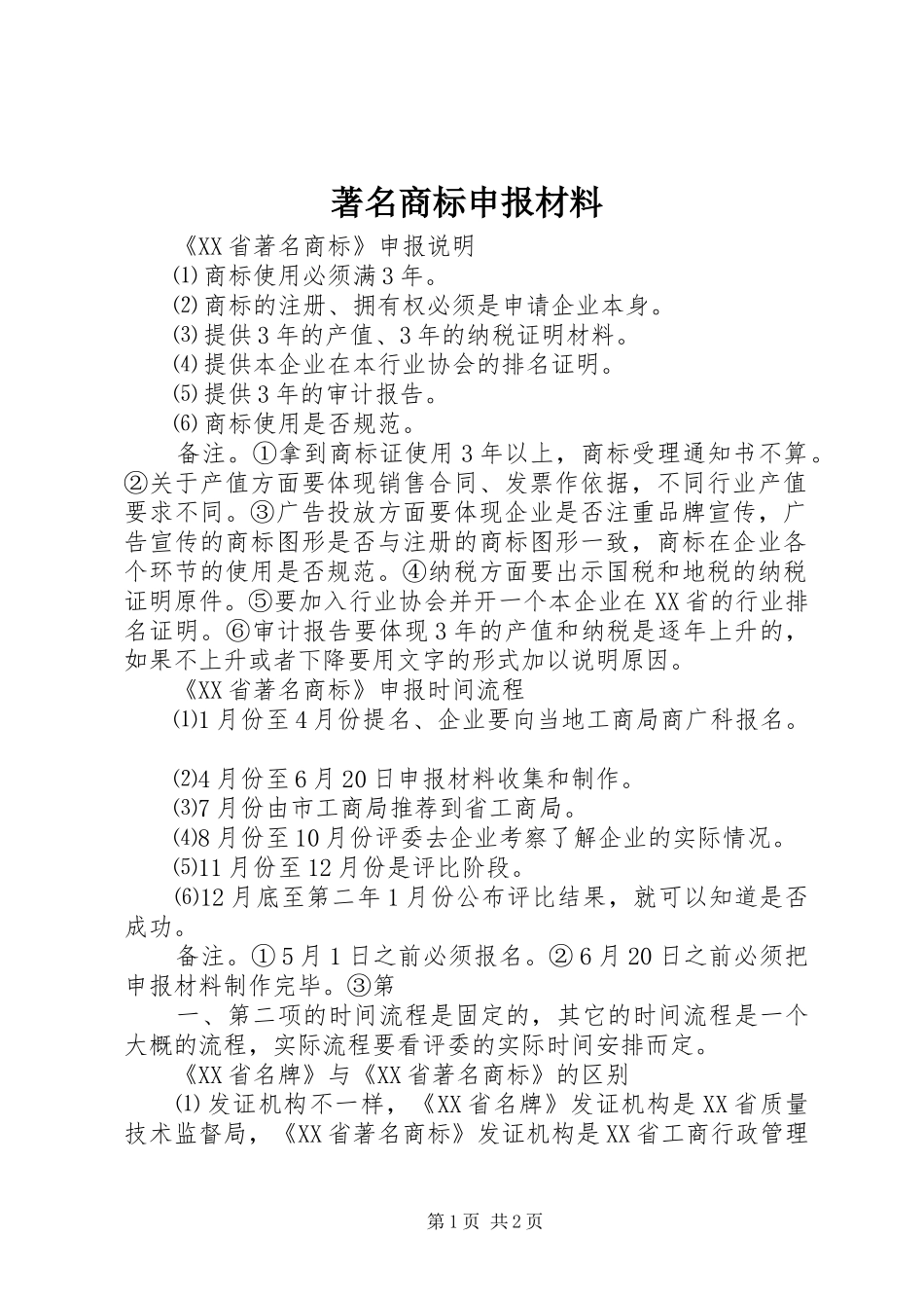 2024年著名商标申报材料_第1页