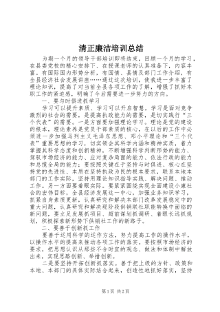 2024年清正廉洁培训总结