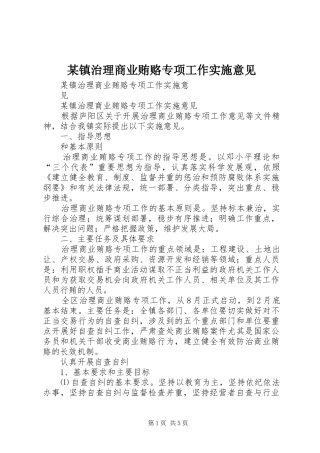 2024年镇治理商业贿赂专项工作实施意见