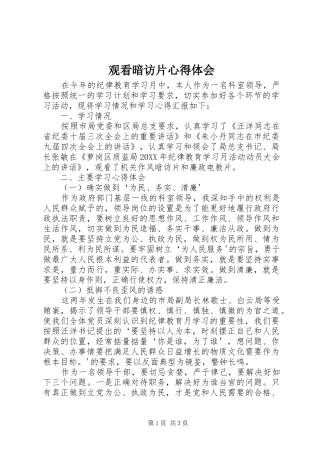 2024年观看暗访片心得体会