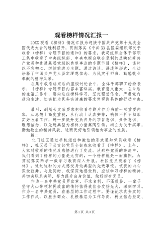 2024年观看榜样情况汇报一