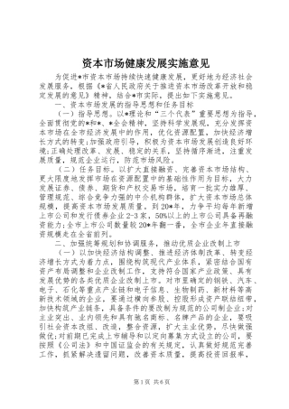 2024年资本市场健康发展实施意见