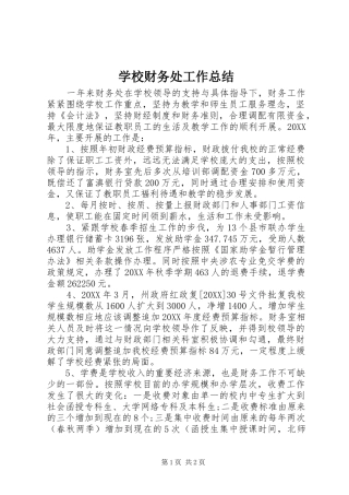 2024年学校财务处工作总结