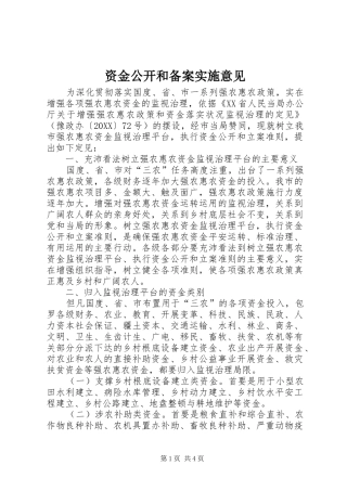 2024年资金公开和备案实施意见