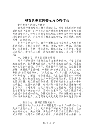 2024年观看典型案例警示片心得体会