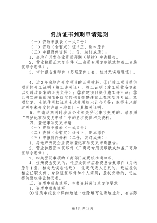 2024年资质证书到期申请延期
