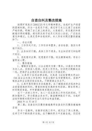 2024年自查自纠及整改措施