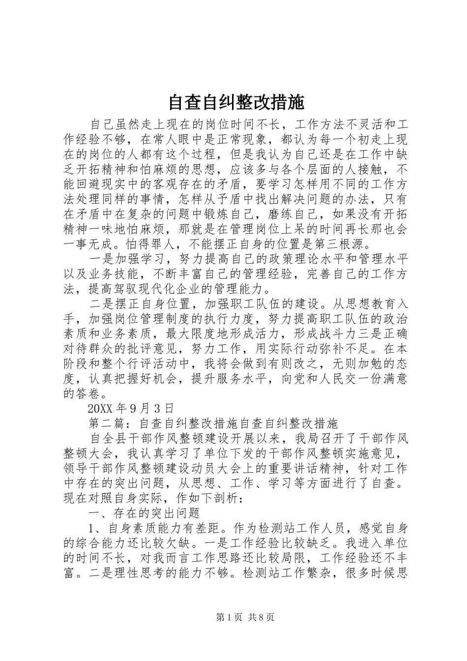 2024年自查自纠整改措施_第1页