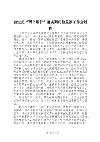 2024年自觉把两个维护落实到纪检监察工作全过程