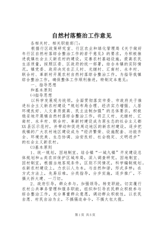 2024年自然村落整治工作意见