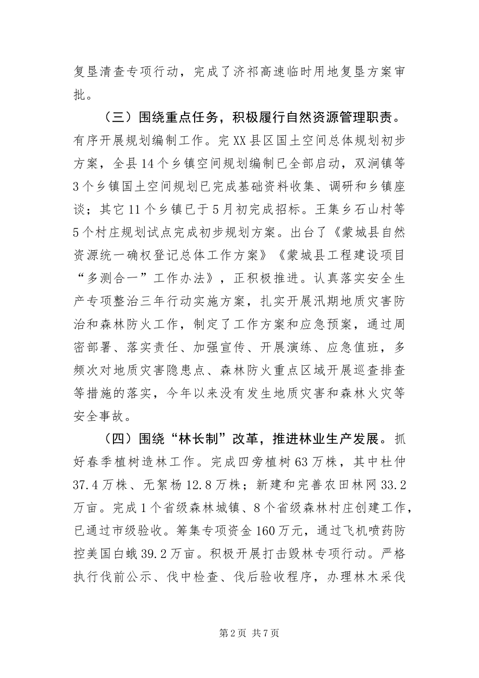 2024年自然资源和规划局上半年重点工作总结_第2页