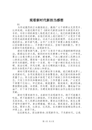 2024年观看新时代新担当感想