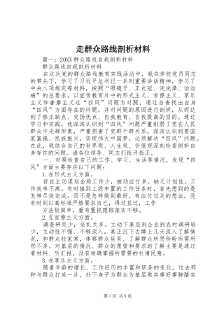 2024年走群众路线剖析材料