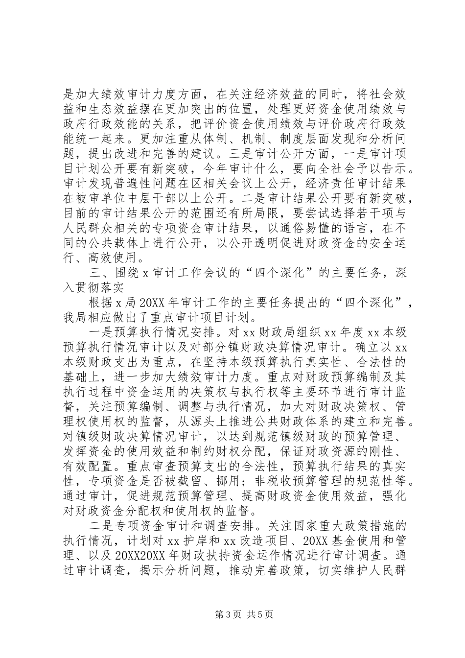 2024年贯彻落实审计署审计工作会议及本市审计工作会议精神的情况报告_第3页