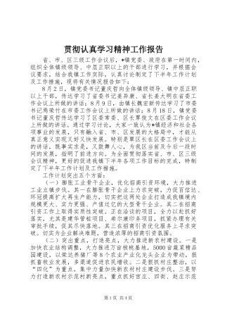 2024年贯彻认真学习精神工作报告