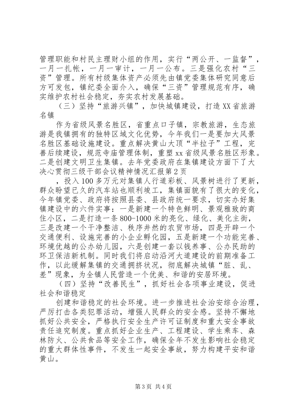 2024年贯彻三级干部会议精神情况汇报_第3页