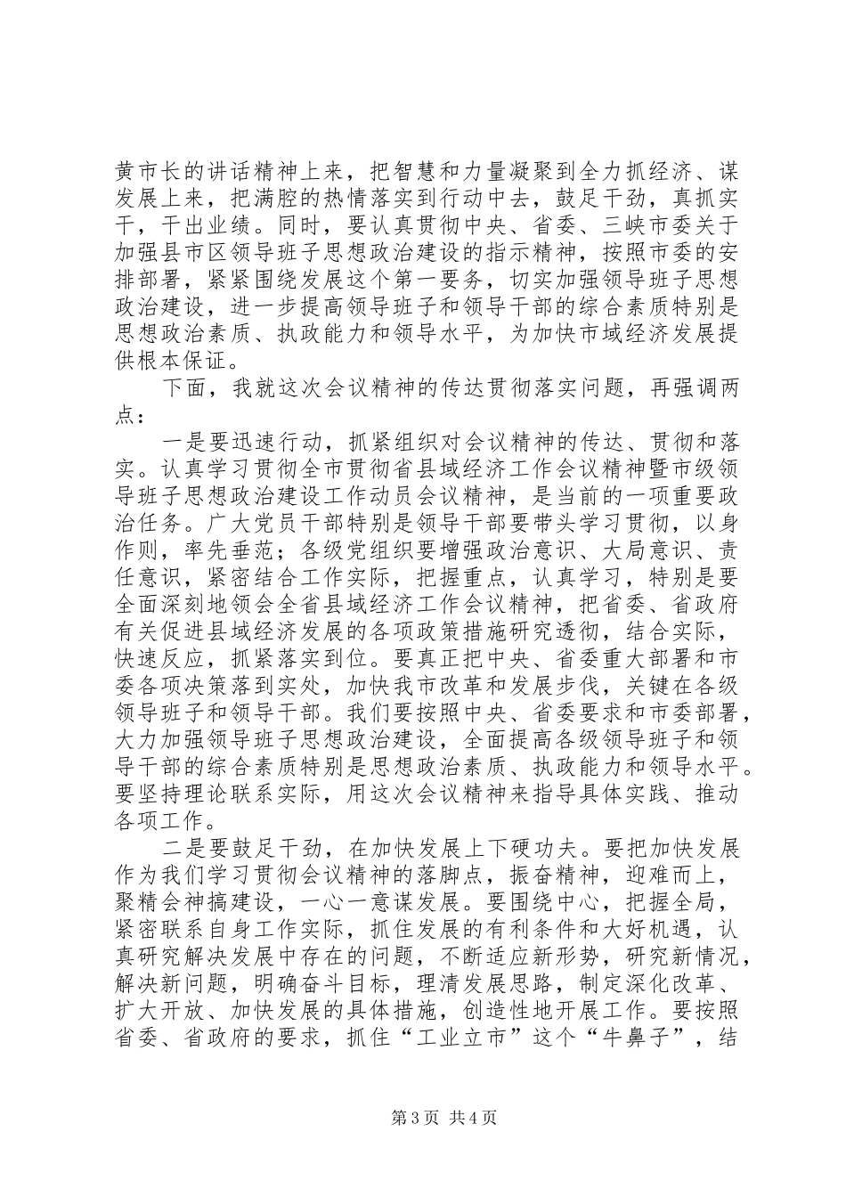 2024年贯彻省县域经济工作会议精神暨市级领导班子思_第3页