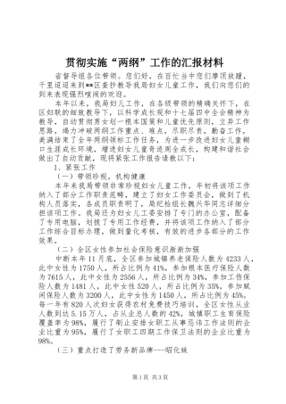 2024年贯彻实施两纲工作的汇报材料