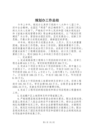 2024年规划办工作总结