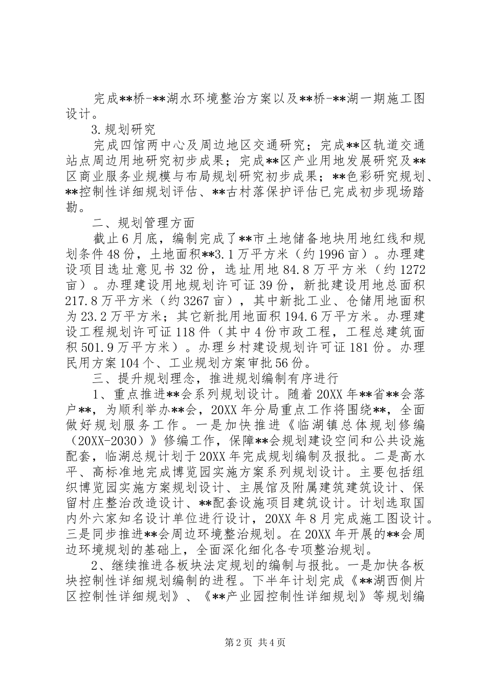 2024年规划局分局上半年度总结_第2页