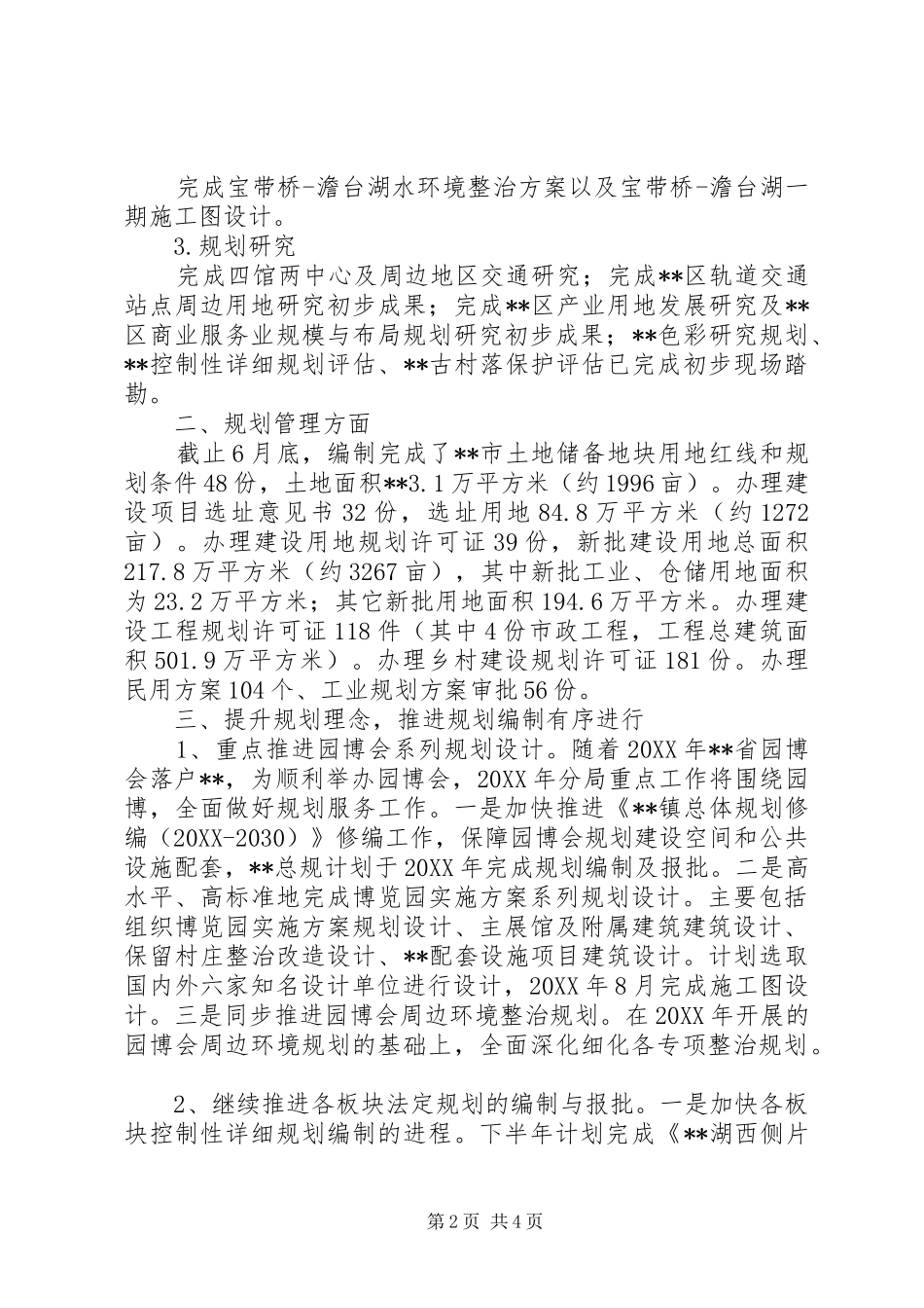 2024年规划局上半年度总结_第2页