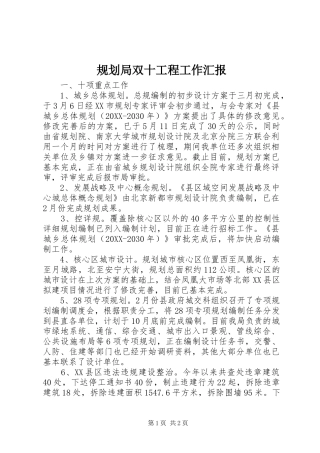 2024年规划局双十工程工作汇报